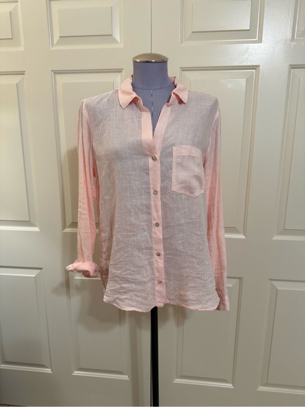 Anthropologie Cloth & Stone Blush Pink Linen Button-Down – Size M